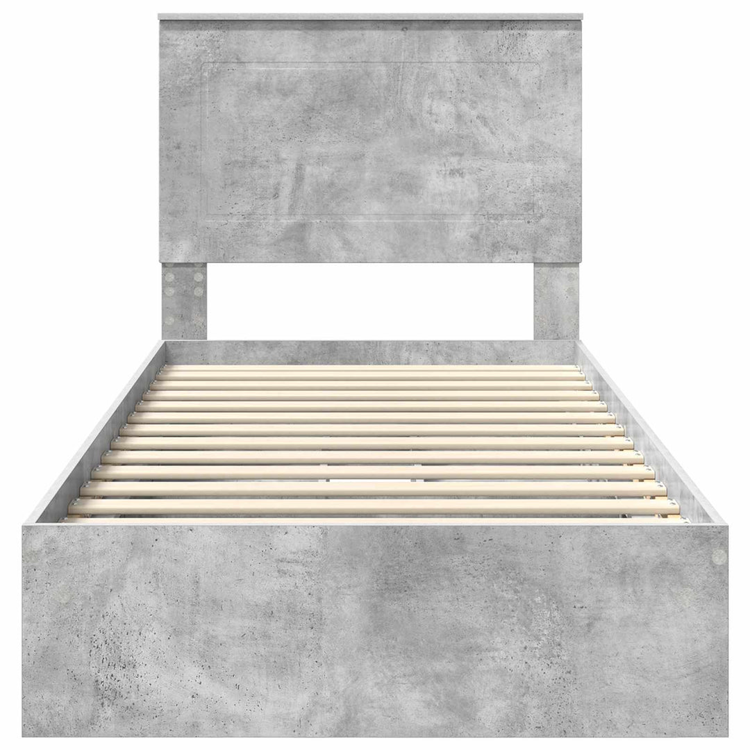 Opbevaringsseng Beton Grå 90 x 190 cm Konstrueret træ