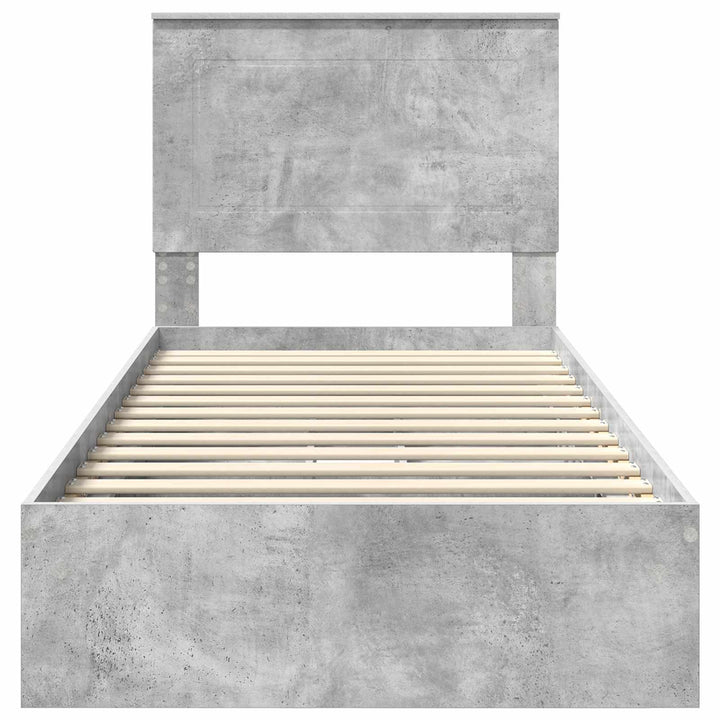 Opbevaringsseng Beton Grå 90 x 190 cm Konstrueret træ