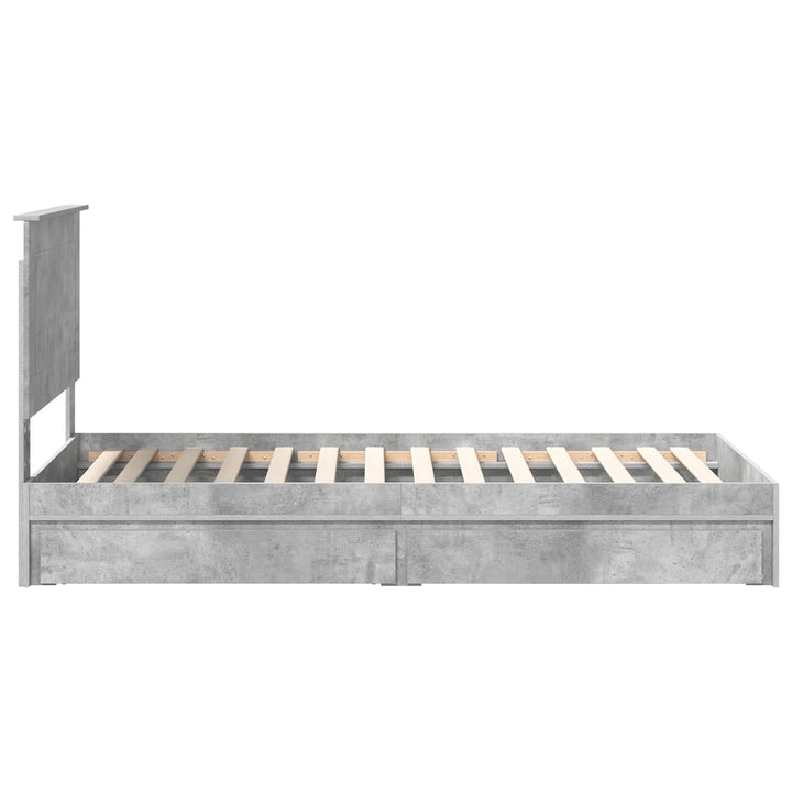 Opbevaringsseng Beton Grå 90 x 190 cm Konstrueret træ
