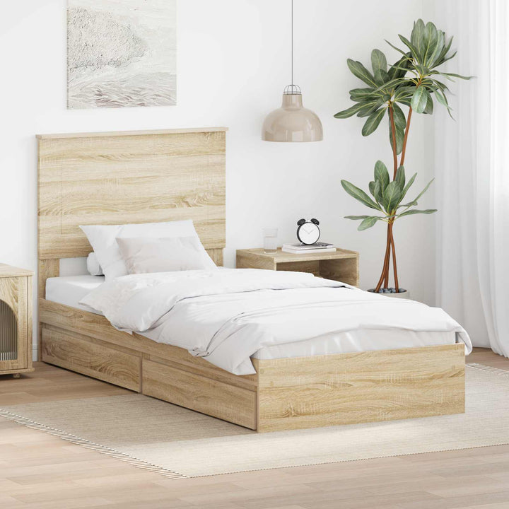 Opbevaringsseng Sonoma eg 90 x 200 cm Konstrueret træ