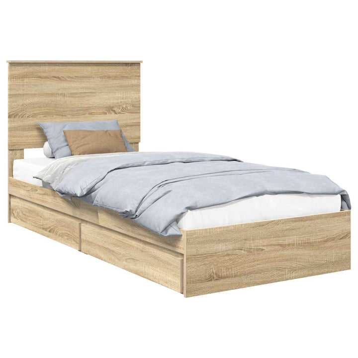 Opbevaringsseng Sonoma eg 90 x 200 cm Konstrueret træ