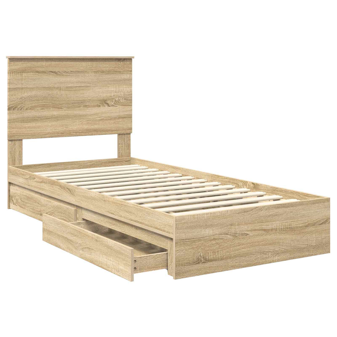 Opbevaringsseng Sonoma eg 90 x 200 cm Konstrueret træ
