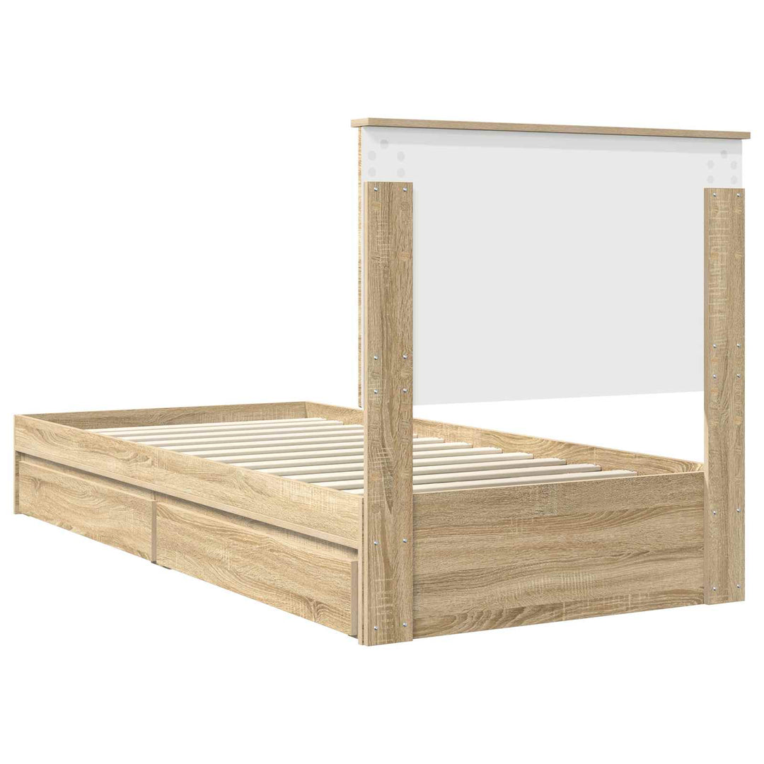 Opbevaringsseng Sonoma eg 90 x 200 cm Konstrueret træ