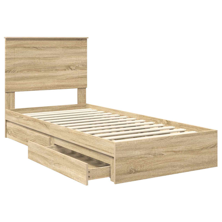 Opbevaringsseng Sonoma eg 75 x 190 cm Konstrueret træ