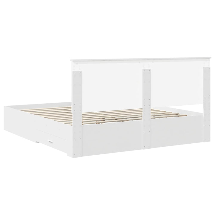Sengestel med hovedgærde Hvid 180 x 200 cm Konstrueret træ