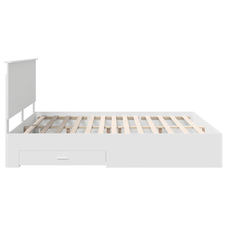 Sengestel med hovedgærde Hvid 180 x 200 cm Konstrueret træ