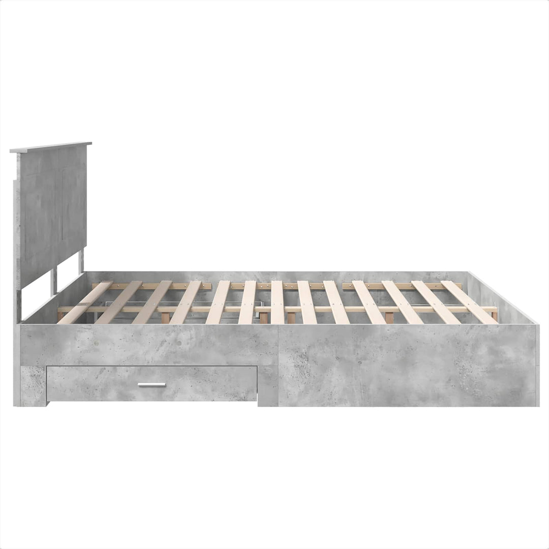 Sengestel med hovedgærde Beton Grå 180 x 200 cm Konstrueret træ
