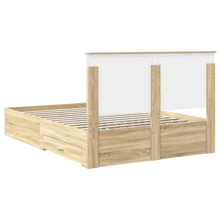 Sengestel med hovedgærde Sonoma eg 150 x 200 cm Konstrueret træ