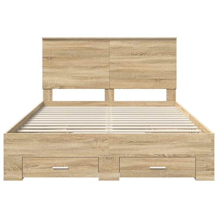 Sengestel med hovedgærde Sonoma eg 150 x 200 cm Konstrueret træ