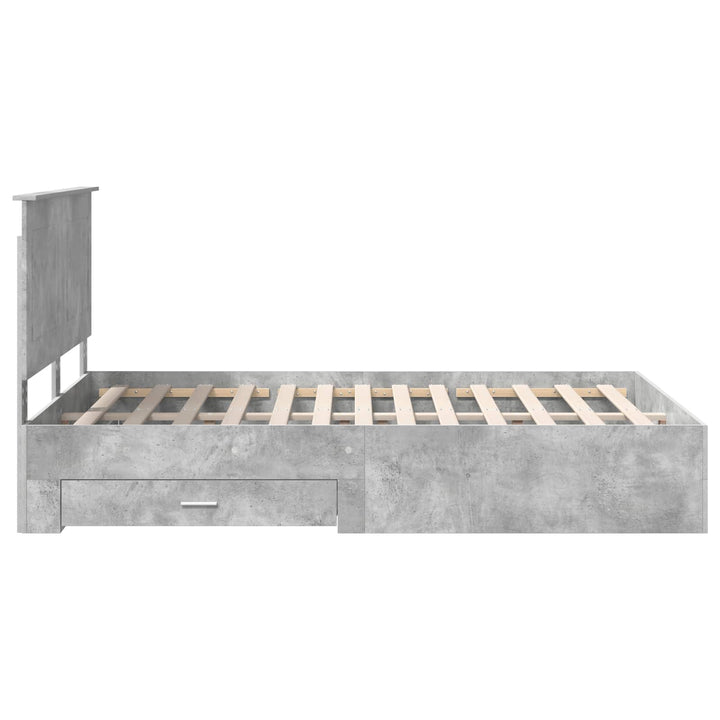 Sengestel med hovedgærde Beton Grå 140 x 190 cm Konstrueret træ