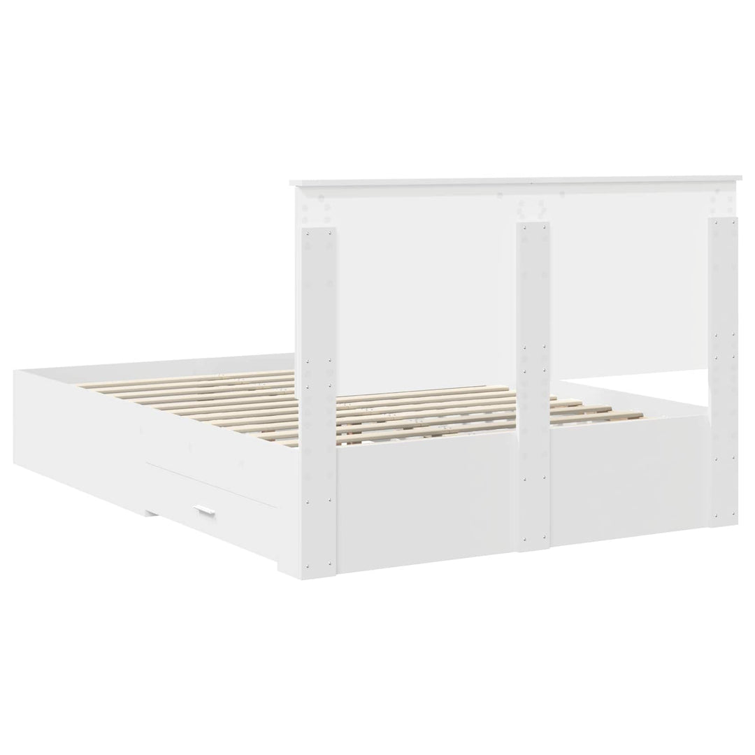 Sengestel med hovedgærde Hvid 140 x 200 cm Konstrueret træ