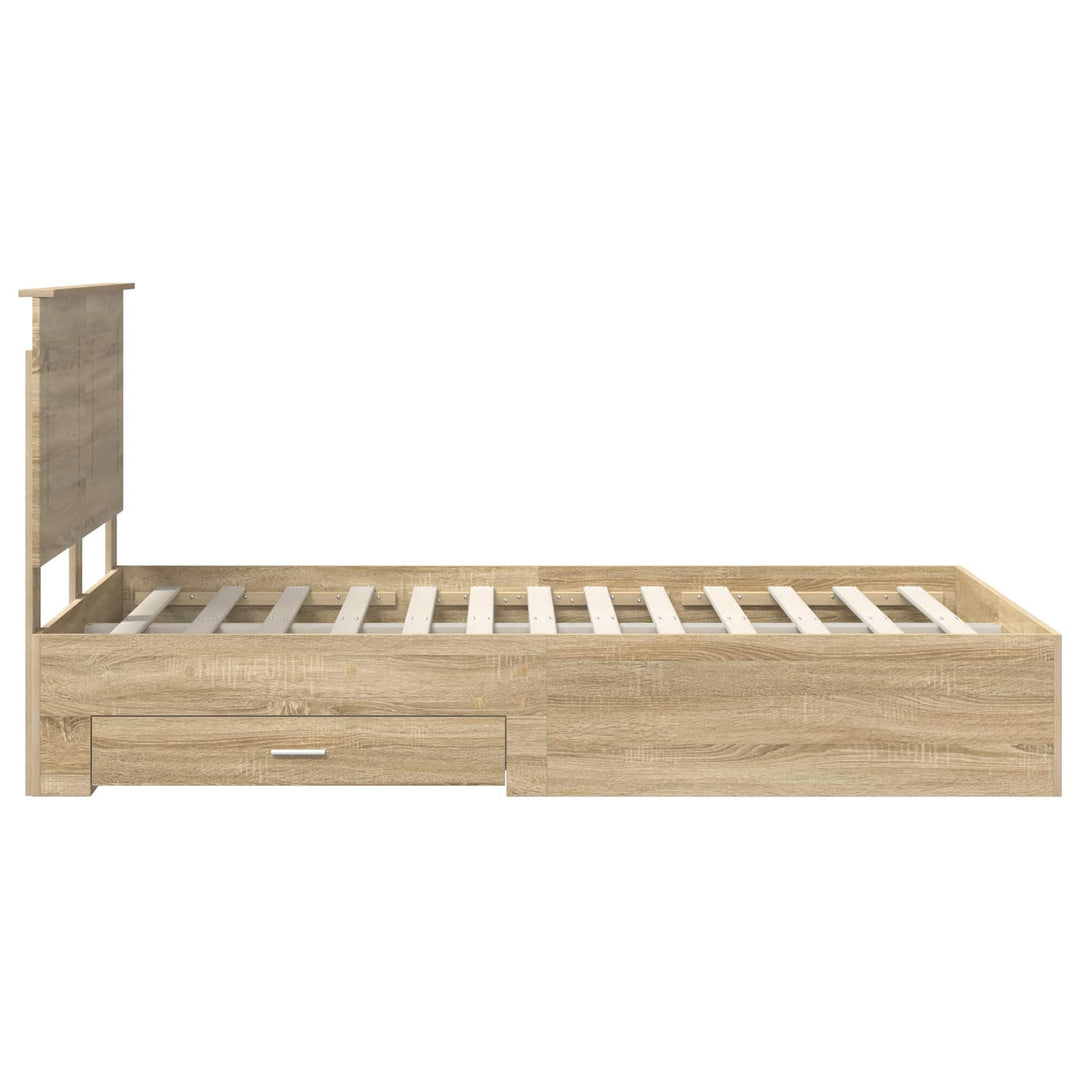 Sengestel med hovedgærde Sonoma eg 135 x 190 cm Konstrueret træ