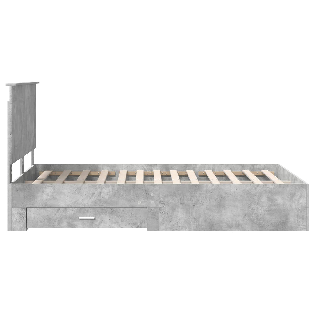 Sengestel med hovedgærde Beton Grå 120 x 190 cm Konstrueret træ