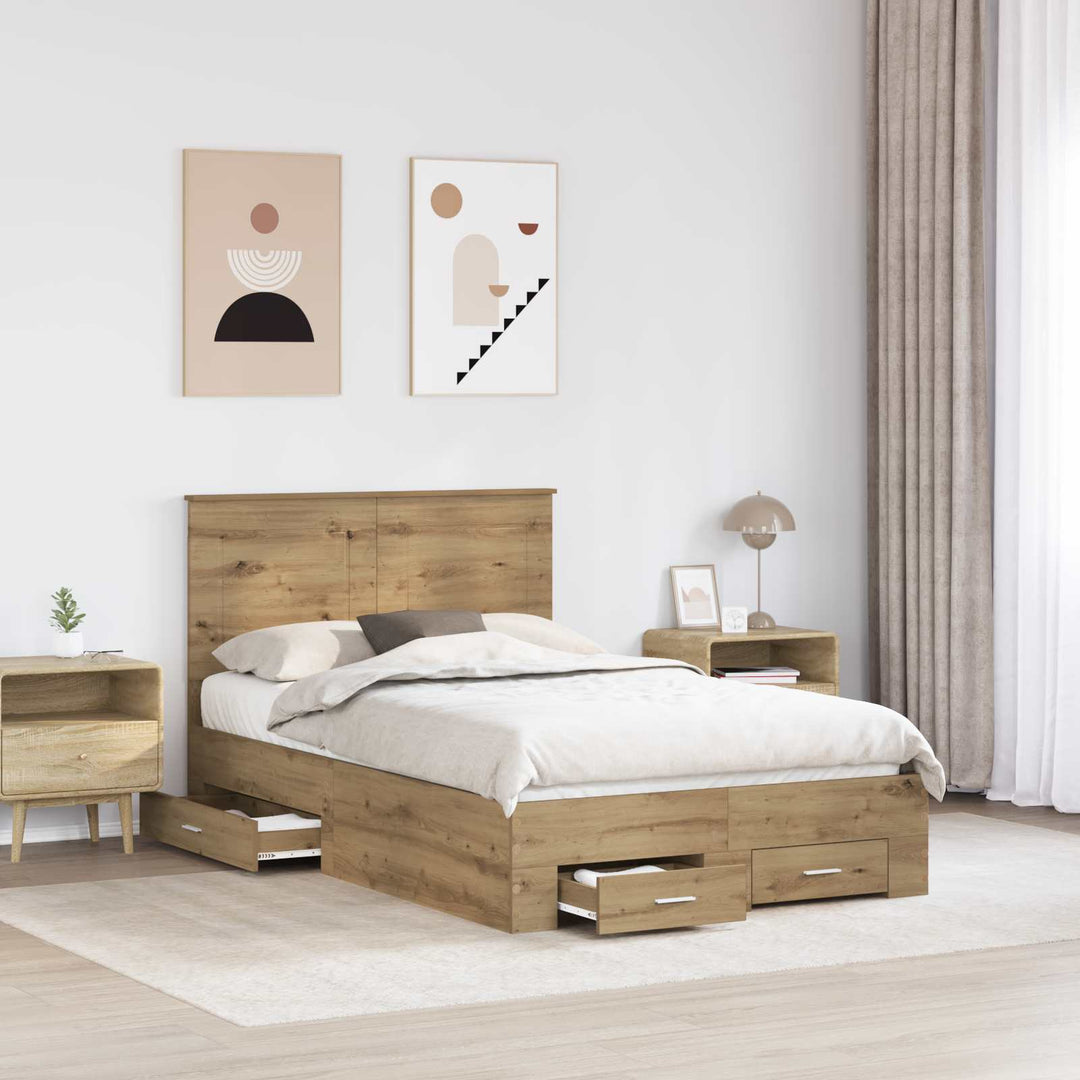 Sengestel Artisan Egetræ 120 x 190 cm Konstrueret træ