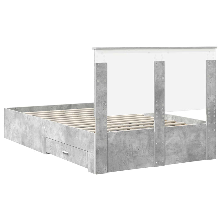 Sengestel med hovedgærde Beton Grå 120 x 200 cm Konstrueret træ