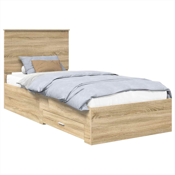 Sengestel med hovedgærde Sonoma eg 100 x 200 cm Konstrueret træ
