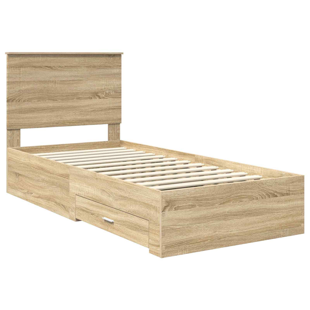Sengestel med hovedgærde Sonoma eg 100 x 200 cm Konstrueret træ