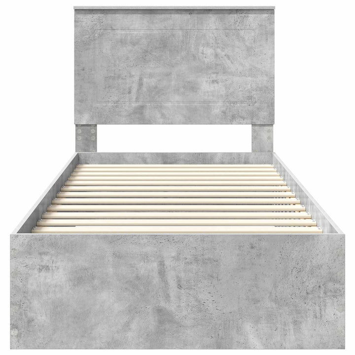Sengestel med hovedgærde Beton Grå 100 x 200 cm Konstrueret træ