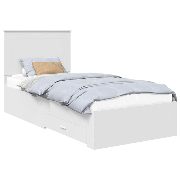 Sengestel med hovedgærde Hvid 90 x 190 cm Konstrueret træ