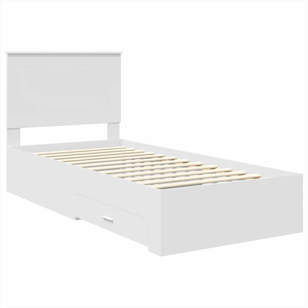 Sengestel med hovedgærde Hvid 90 x 190 cm Konstrueret træ