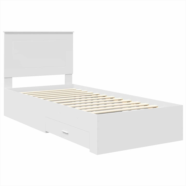 Sengestel med hovedgærde Hvid 90 x 190 cm Konstrueret træ