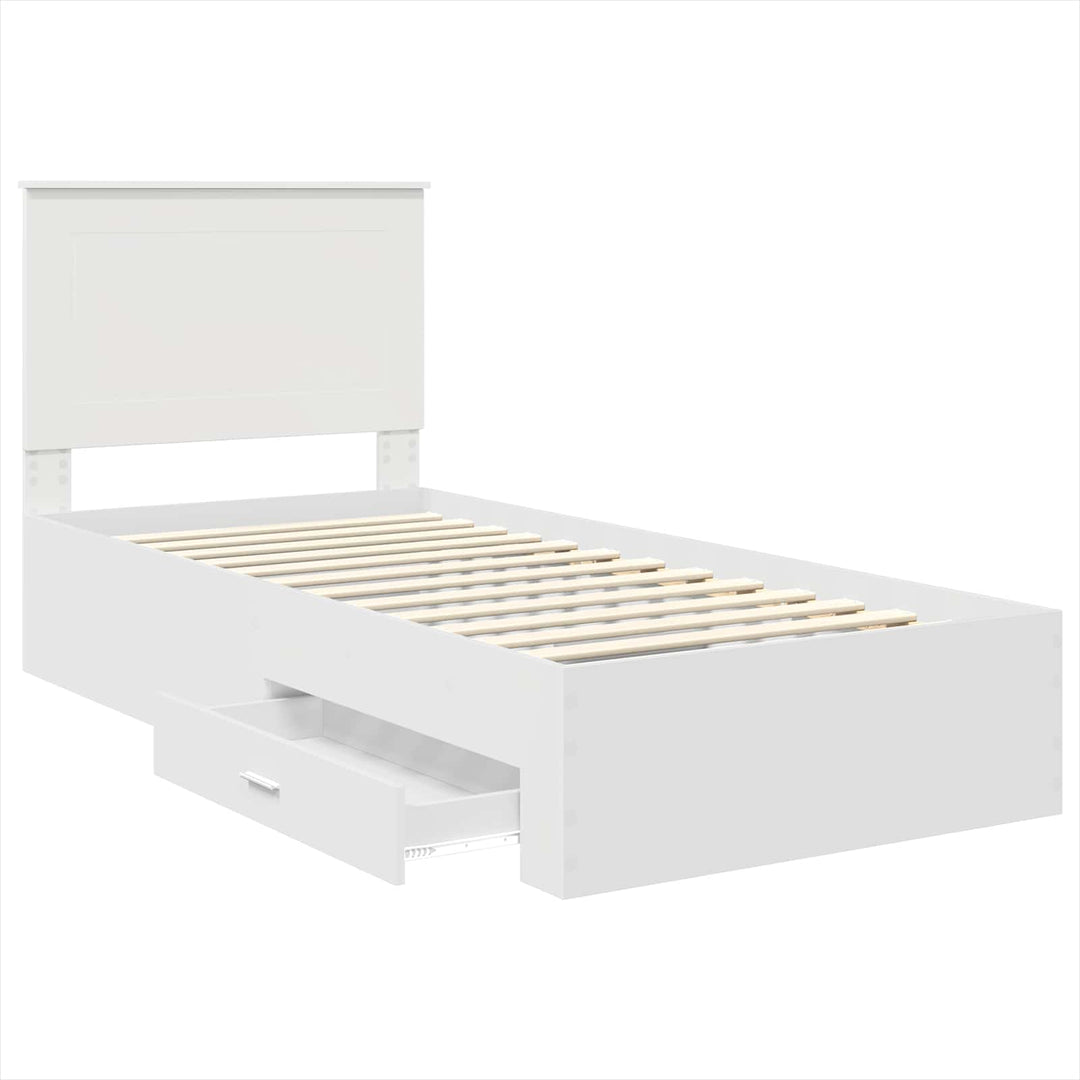 Sengestel med hovedgærde Hvid 90 x 190 cm Konstrueret træ
