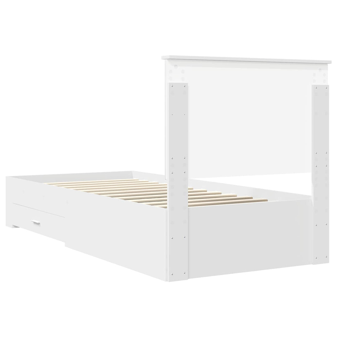 Sengestel med hovedgærde Hvid 90 x 190 cm Konstrueret træ