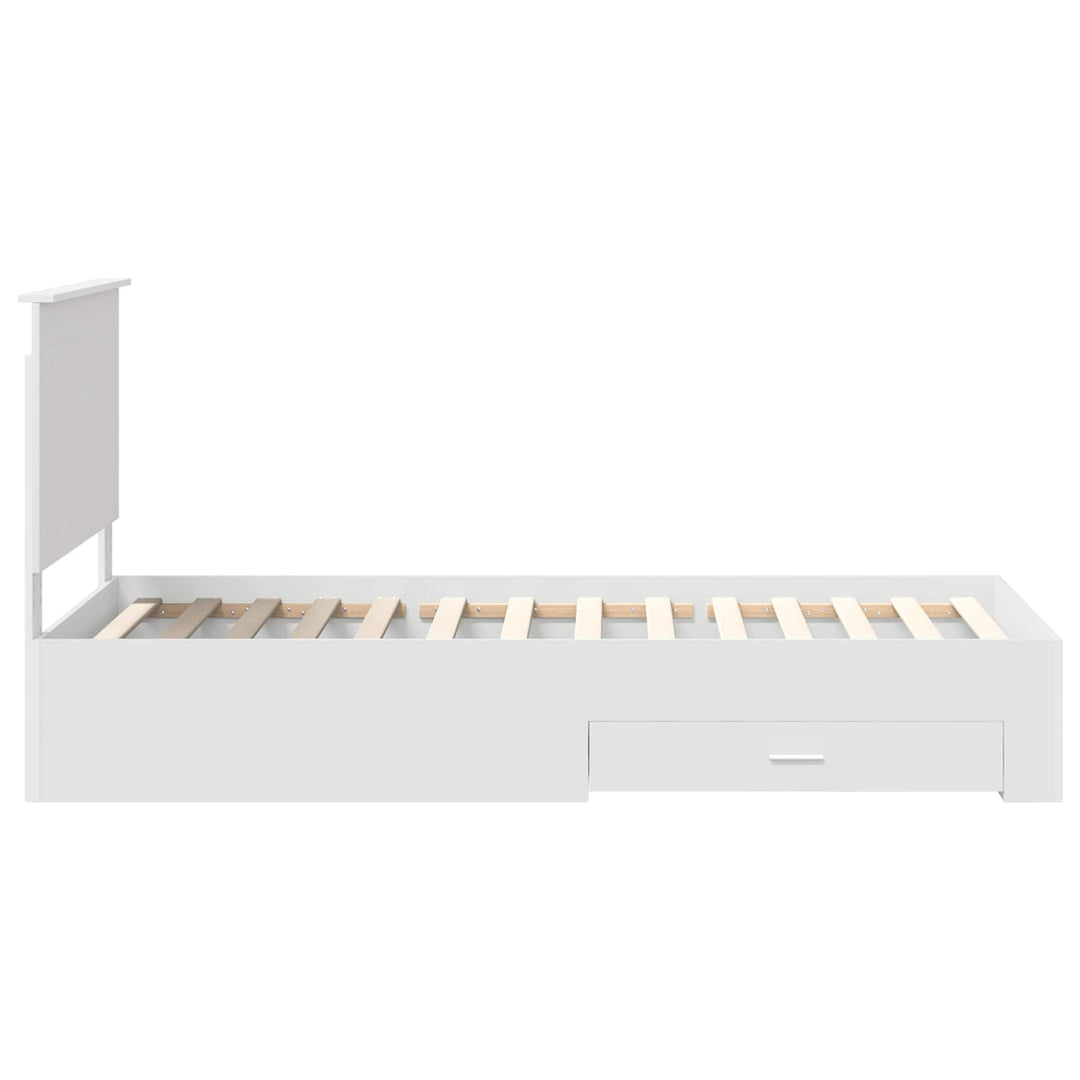 Sengestel med hovedgærde Hvid 90 x 190 cm Konstrueret træ
