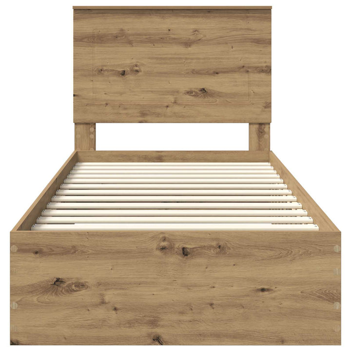 Sengestel med skuffe Artisan Egetræ 90 x 200 cm Konstrueret træ