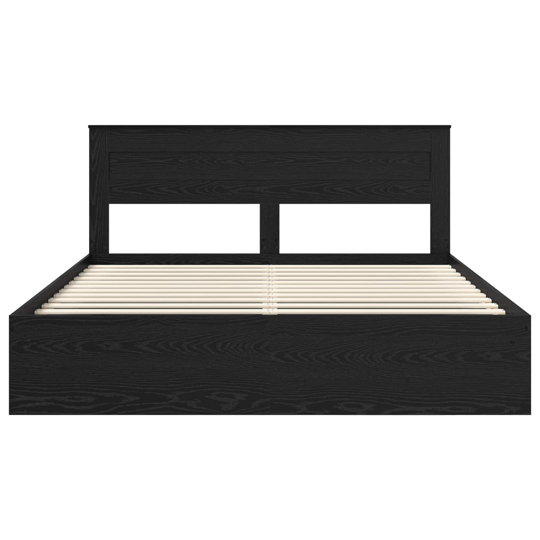 Sengestel Ensfarvet Sort 200 x 200 cm Massiv fyrretræ