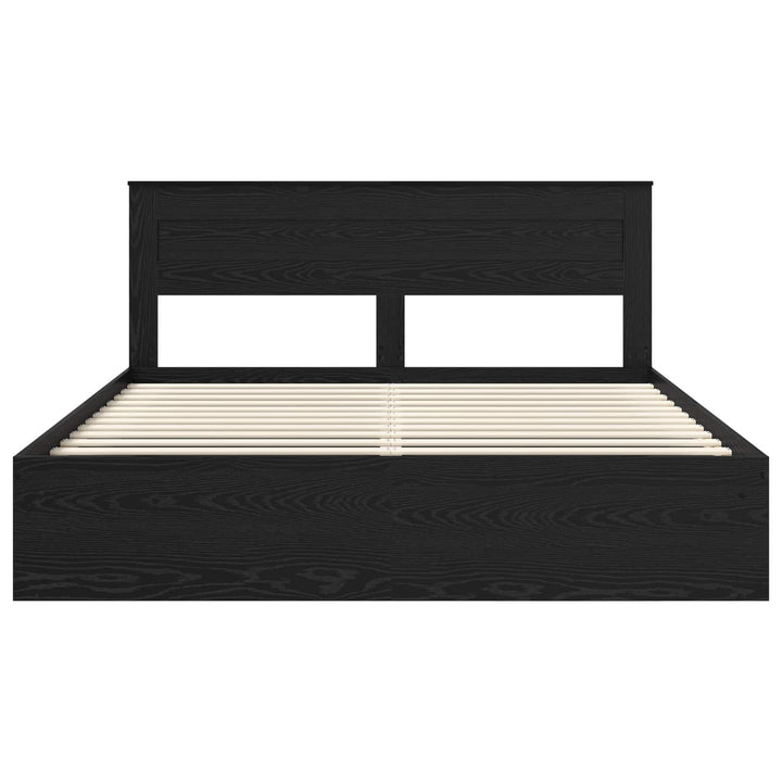 Sengestel Ensfarvet Sort 200 x 200 cm Massiv fyrretræ