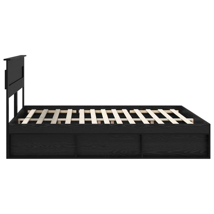 Sengestel Ensfarvet Sort 200 x 200 cm Massiv fyrretræ