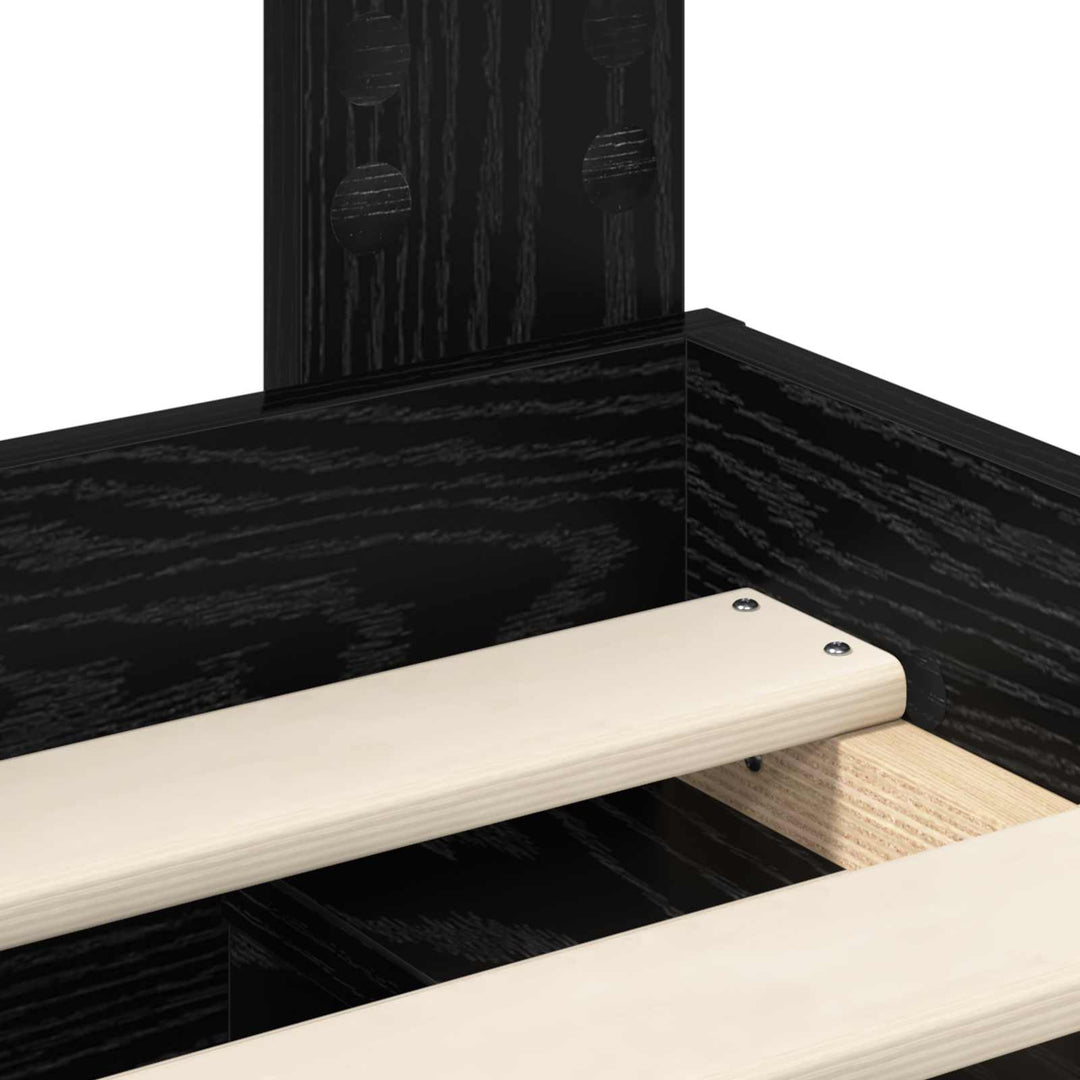 Sengestel med madras Sort 180 x 200 cm Massiv fyrretræ