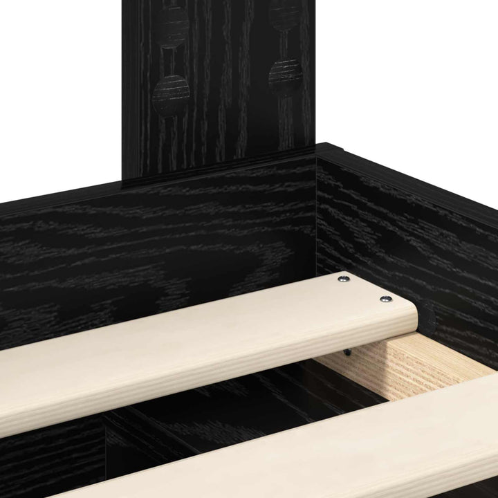 Sengestel med madras Sort 180 x 200 cm Massiv fyrretræ