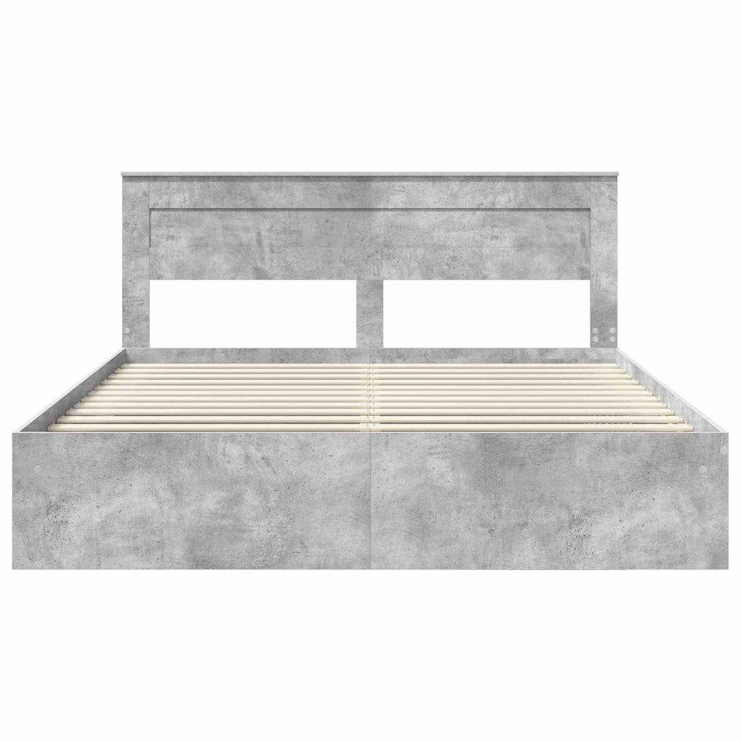 Sengestel med hovedgærde Beton 180 x 200 cm Massiv fyrretræ