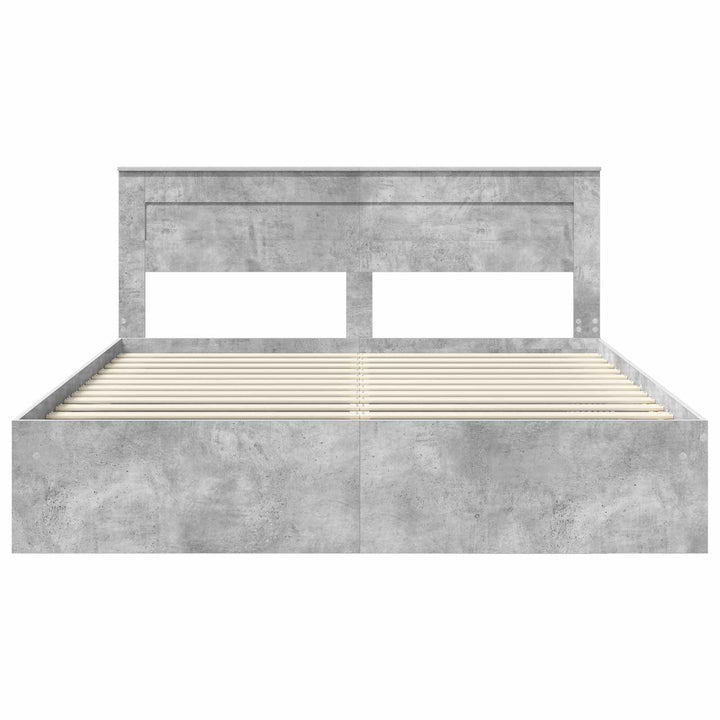 Sengestel med hovedgærde Beton 180 x 200 cm Massiv fyrretræ