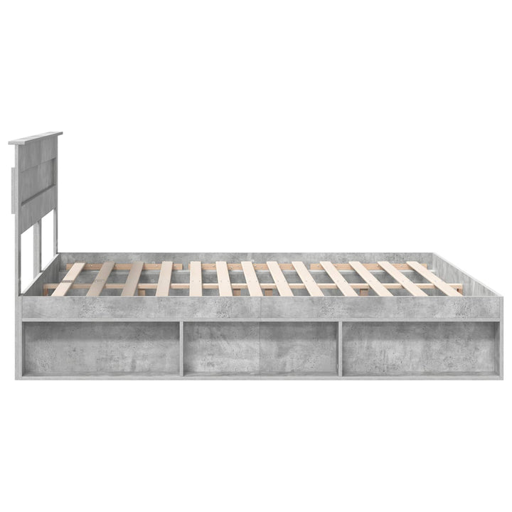 Sengestel med hovedgærde Beton 180 x 200 cm Massiv fyrretræ