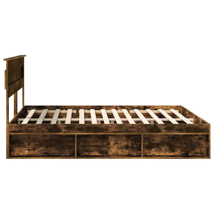 Sengestel med hovedgærde Røget eg 180 x 200 cm Massiv fyrretræ
