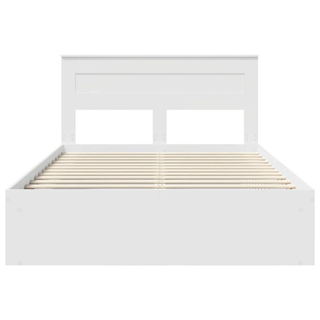 Sengestel med hovedgærde Hvid 160 x 200 cm Massiv fyrretræ