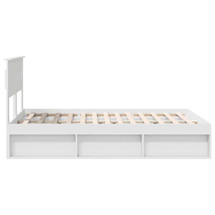 Sengestel med hovedgærde Hvid 160 x 200 cm Massiv fyrretræ