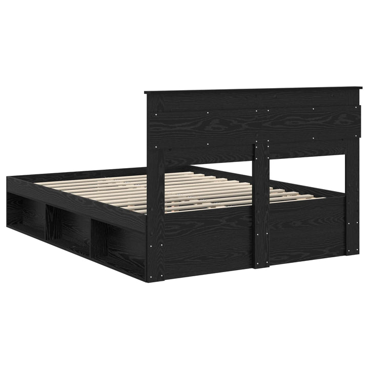 Sengestel Ensfarvet Sort 150 x 200 cm Massiv fyrretræ