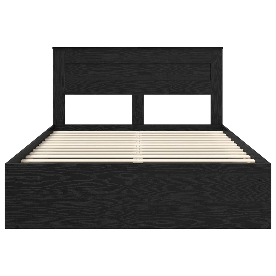 Sengestel Ensfarvet Sort 150 x 200 cm Massiv fyrretræ