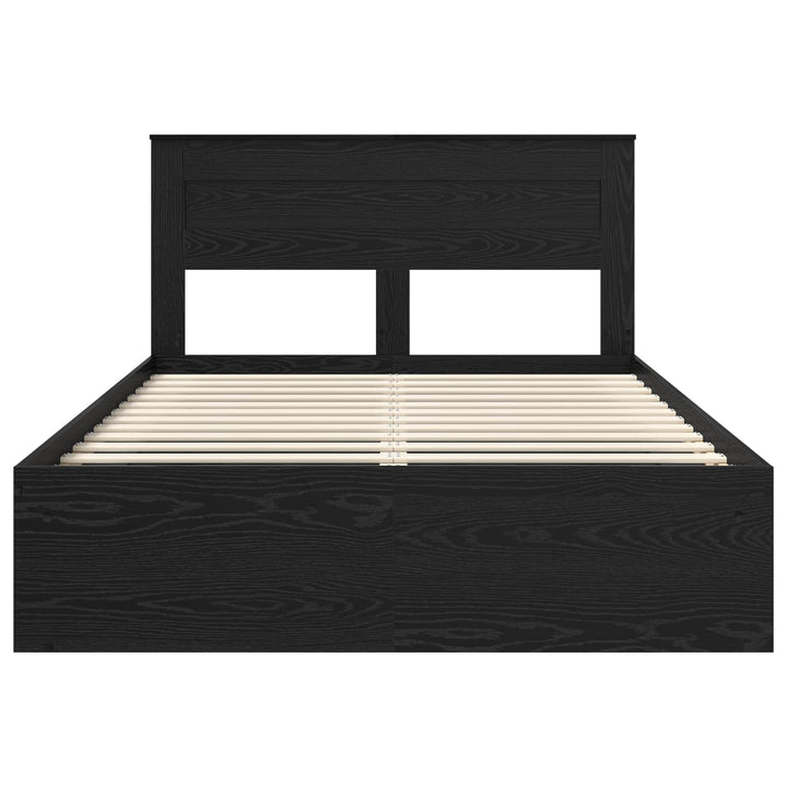 Sengestel Ensfarvet Sort 150 x 200 cm Massiv fyrretræ