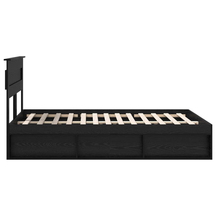 Sengestel Ensfarvet Sort 150 x 200 cm Massiv fyrretræ