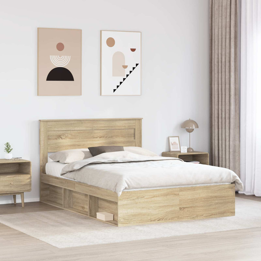 Sengestel med hovedgærde Sonoma eg 150 x 200 cm Massiv fyrretræ