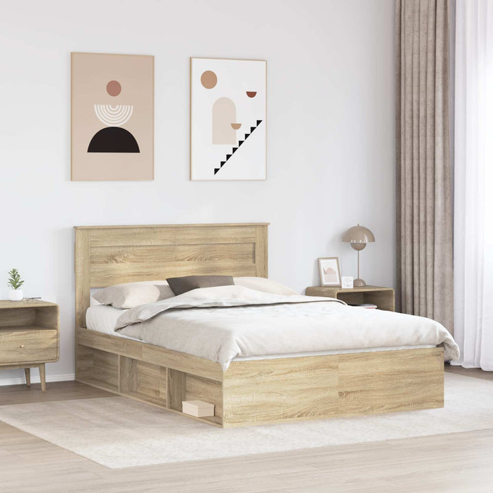 Sengestel med hovedgærde Sonoma eg 150 x 200 cm Massiv fyrretræ
