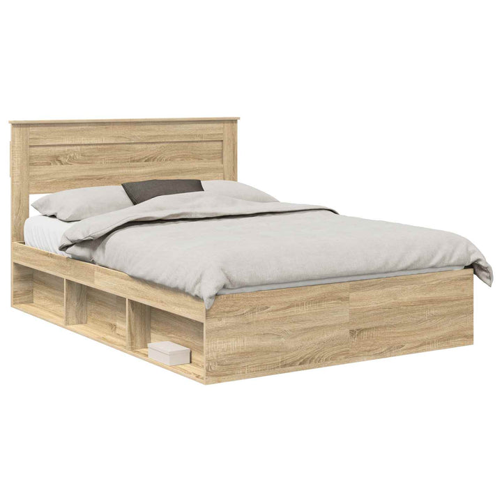 Sengestel med hovedgærde Sonoma eg 150 x 200 cm Massiv fyrretræ