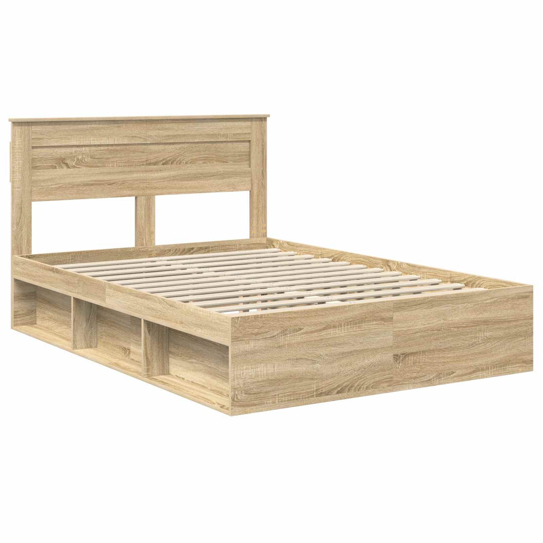 Sengestel med hovedgærde Sonoma eg 150 x 200 cm Massiv fyrretræ