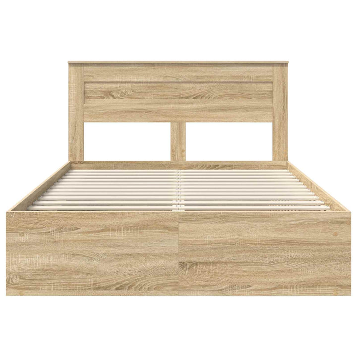 Sengestel med hovedgærde Sonoma eg 150 x 200 cm Massiv fyrretræ