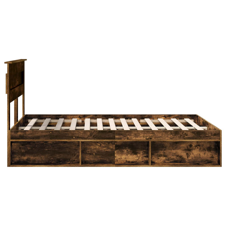 Sengestel Ensfarvet Røget eg 150 x 200 cm Massiv fyrretræ